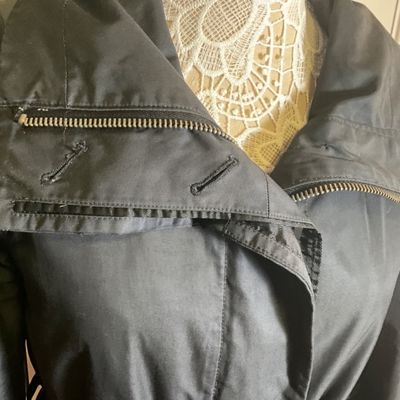 CLUB MONACO black quilted PARKA/jacket  waist tie S/P - Picture 2 of 11